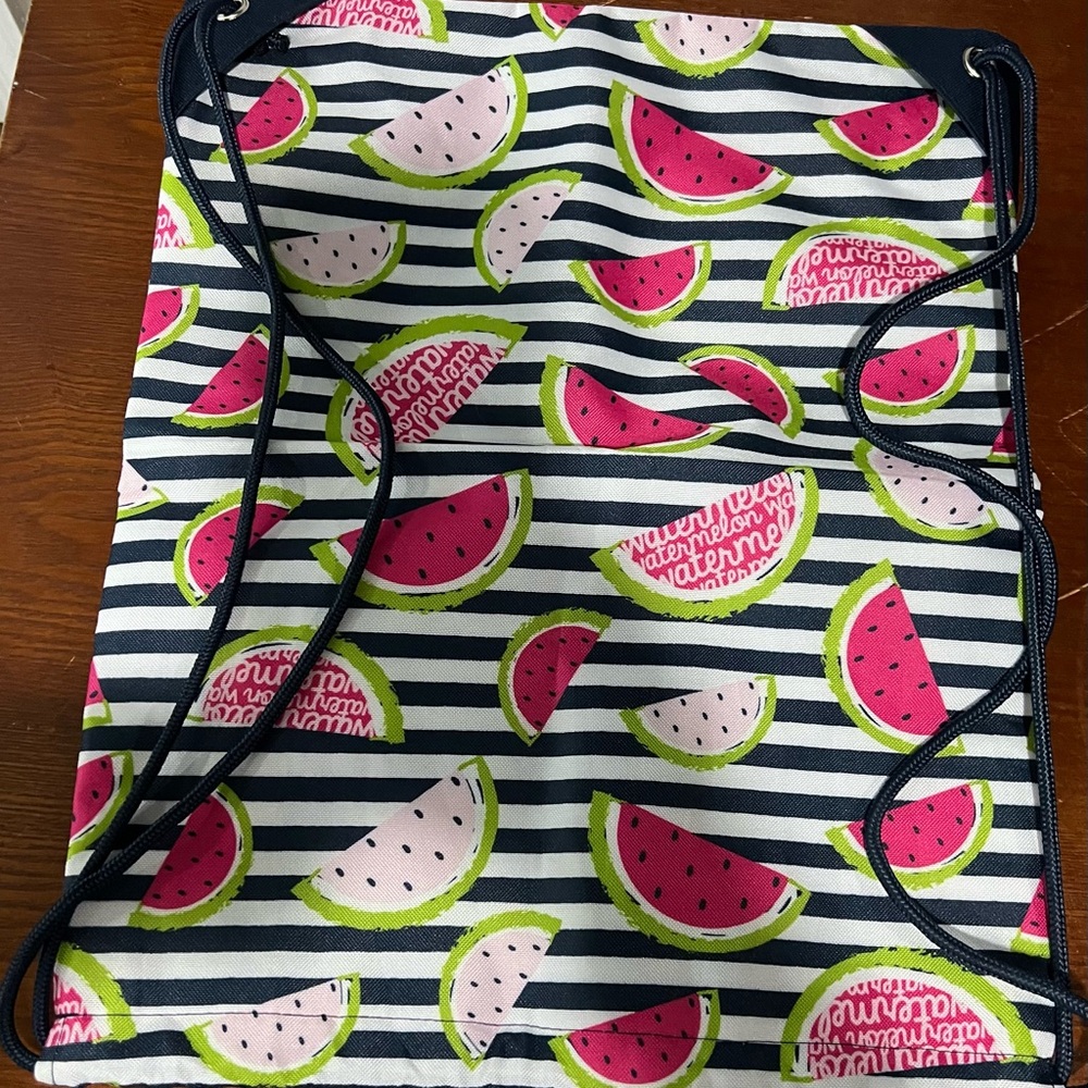 Watermelon Print Drawstring Backpack - image 1